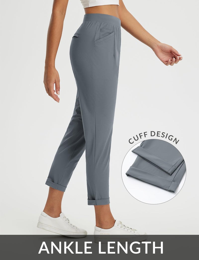 baleaf Womens Work Pants Stretch Business Casual Slacks Dressy Trousers Dress Pants Golf Travel Ankle Grey S - Image 5