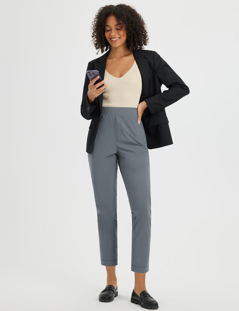 baleaf Womens Work Pants Stretch Business Casual Slacks Dressy Trousers Dress Pants Golf Travel Ankle Grey S - Image 3