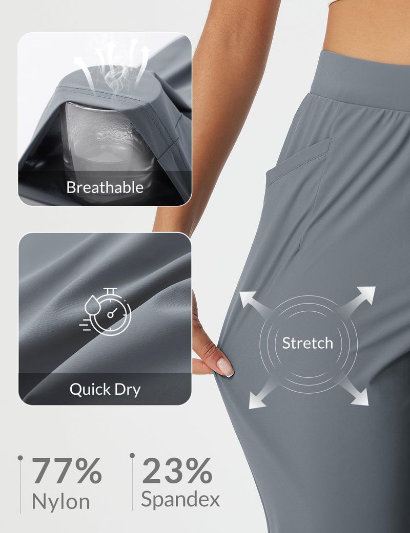 baleaf Womens Work Pants Stretch Business Casual Slacks Dressy Trousers Dress Pants Golf Travel Ankle Grey S - Image 4