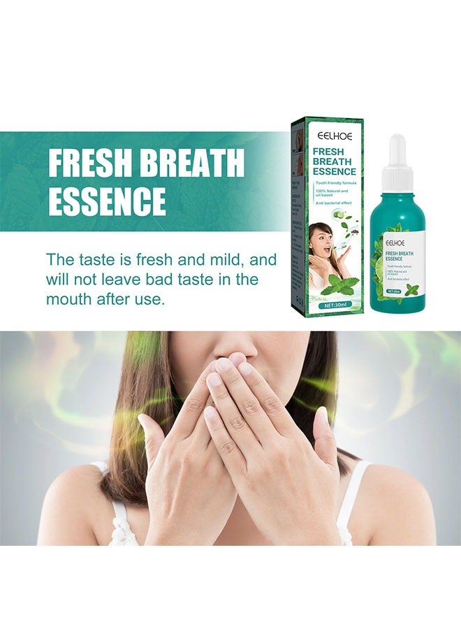 EELHOE Fresh Breath Essence 30ml, Tooth Friendly Formula, Natural Material, Anti Bacterial, Removing Bad Mouth Smell, Teeth Clean Gel, Minty Taste, Simple and Portable Oral Care Essence - Image 3