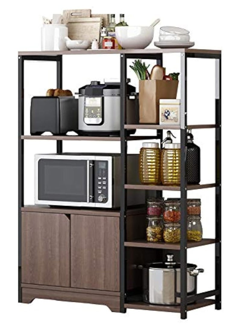 DubaiGallery Kitchen Standing Shelf Units Kitchen Rack with Storage Cabinet 4-Tier Microwave Oven Stand Spice Holder - Image 1