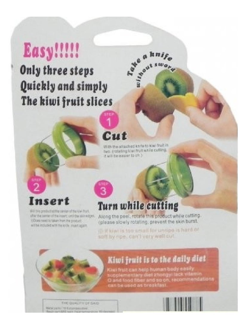 MQ - Kiwi Cutter Stainless Steel Kiwi Slicer Portable and Useful Kiwi Divider for Kiwifruit Cutting and Peeling - Image 1