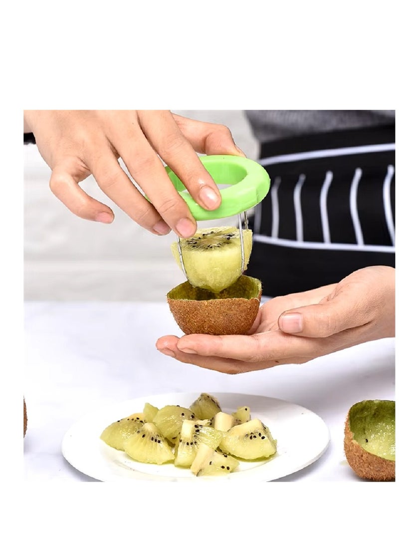 MQ - Kiwi Cutter Stainless Steel Kiwi Slicer Portable and Useful Kiwi Divider for Kiwifruit Cutting and Peeling - Image 1