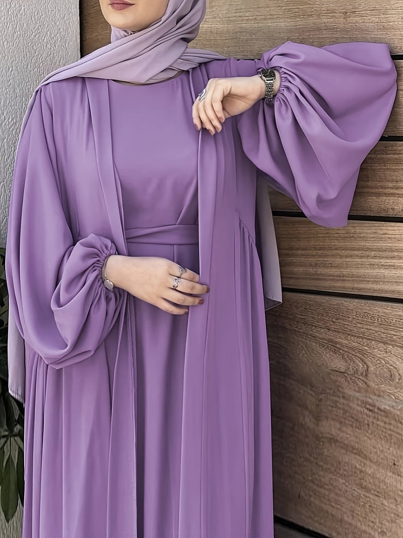 MSL39 Elegant Abaya Set — Open Front Design — Ramadan Collection - Image 4