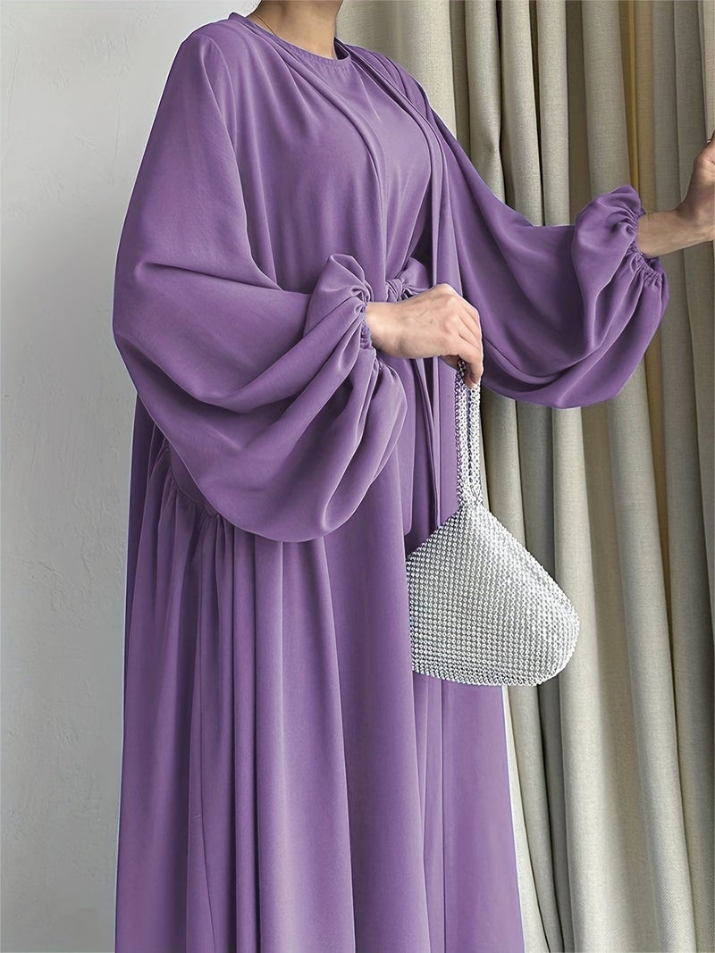MSL39 Elegant Abaya Set — Open Front Design — Ramadan Collection - Image 3