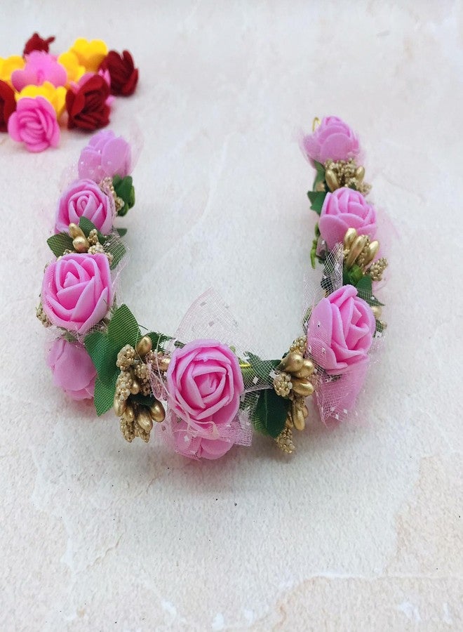 StayBuy™ Artifical Flower Hair Gajra,Juda For Women/Girls,Wedding,Party,Pink - Image 3