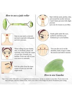 General Jade Roller Set (Pack of 2) Natural Massage Kit for Eye, Neck and Body Care - Anti-Wrinkle and Anti-Aging, Green  - Image 5