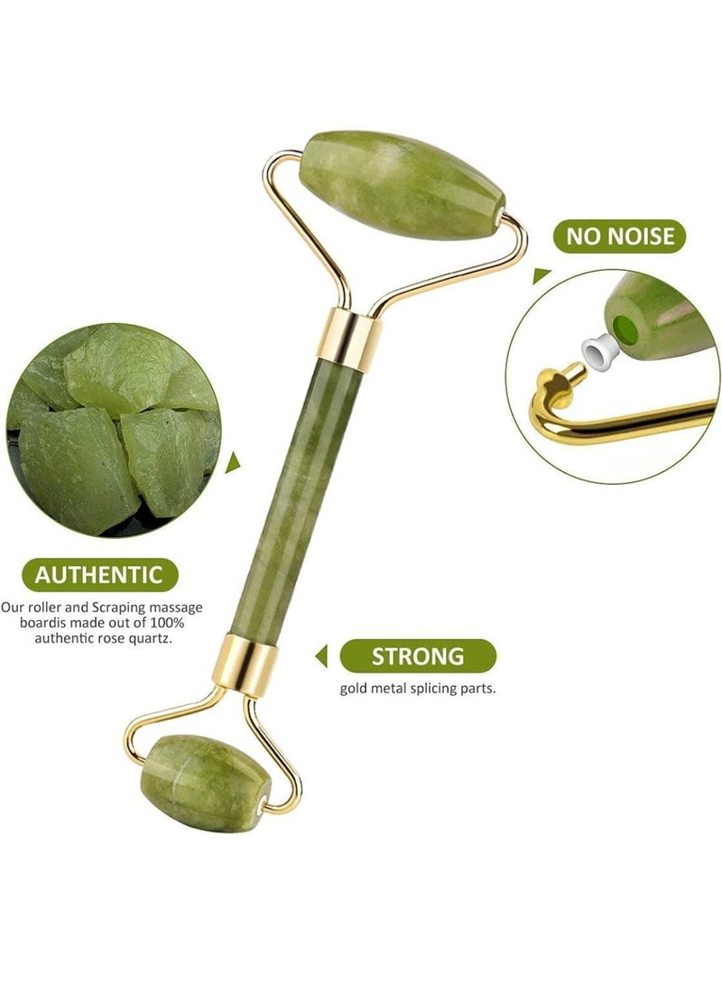 عام مجموعة جايد رولر  (عبوة من 2 ) للتدليك الطبيعي للعناية بالعينين والرقبة والجسم - مضادة للتجاعيد وعلامات تقدم السن، أخضر - Image 2