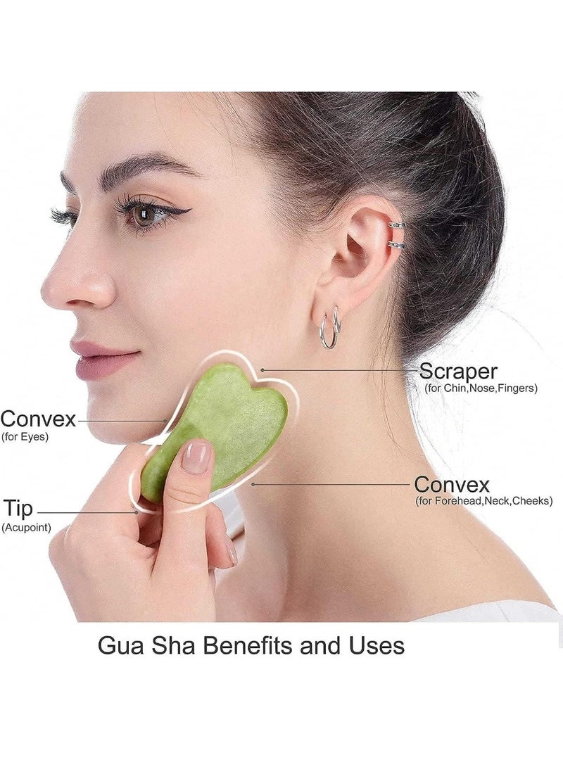 عام مجموعة جايد رولر  (عبوة من 2 ) للتدليك الطبيعي للعناية بالعينين والرقبة والجسم - مضادة للتجاعيد وعلامات تقدم السن، أخضر - Image 3