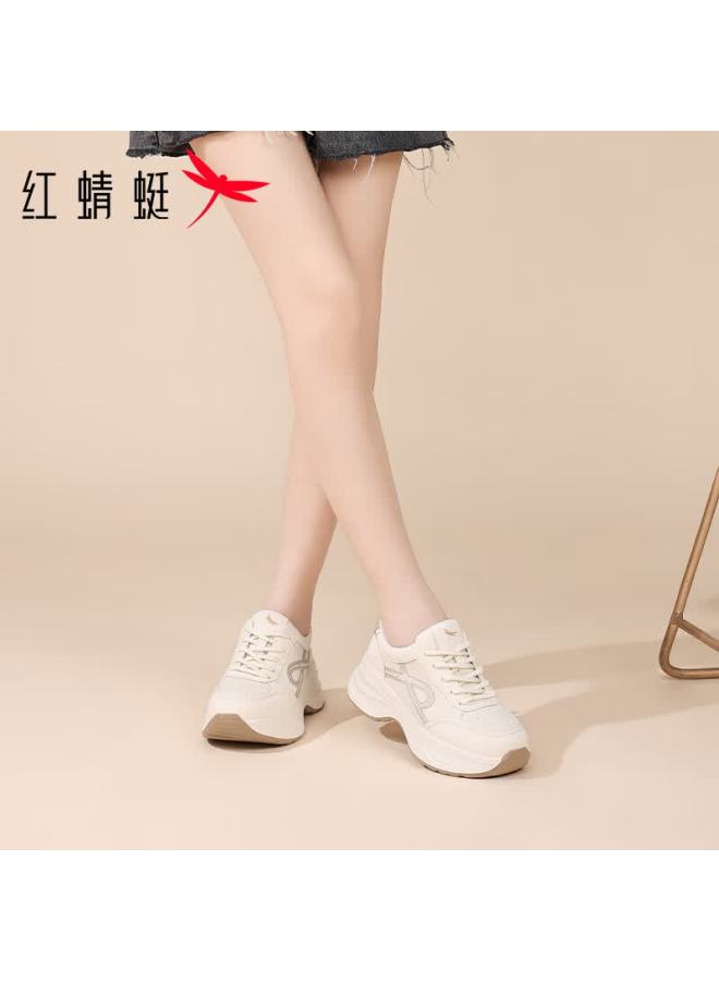 Red Dragonfly Women's Sports Shoes Trendy Durable Running Shoes Breathable Lightweight Casual White Sneakers Exb350391m Beige Khaki Size 35