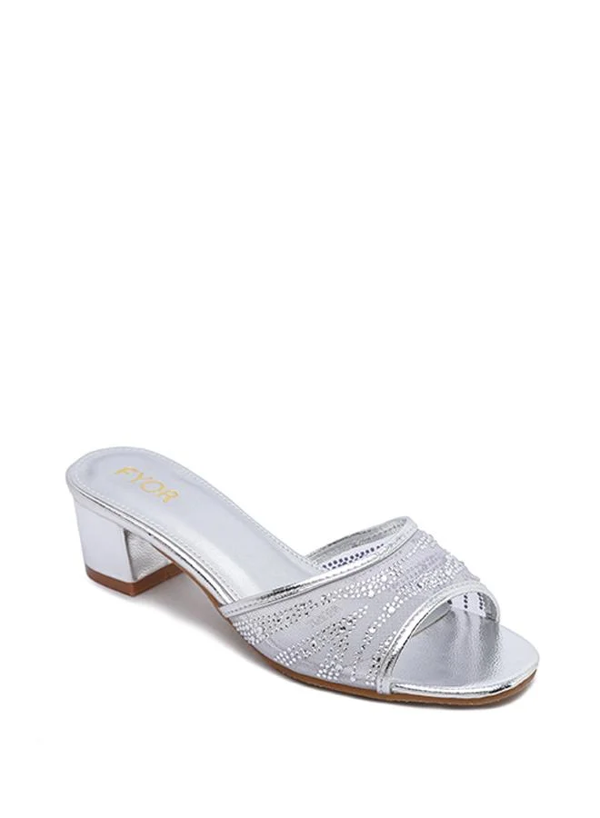 فايور Sparkle Mesh Block Heel MY 411
