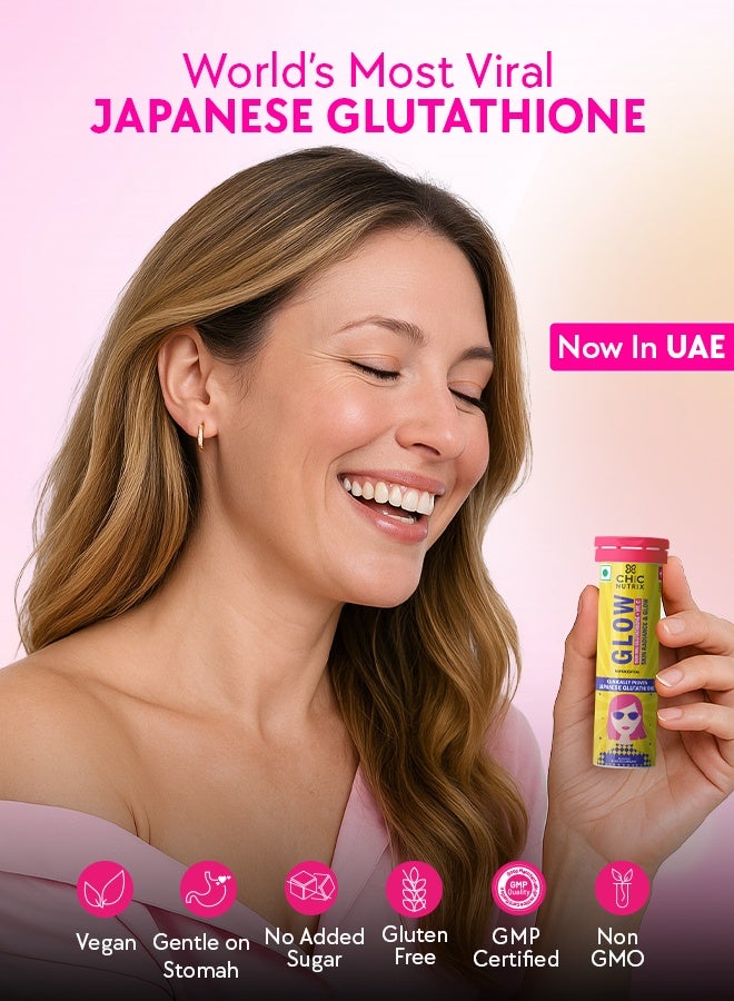 CHICNUTRIX تألق - جلوتاثيون ياباني وفيتامين C لإشراقة البشرة وتوحيد اللون - 10 أقراص فوارة، بنكهة الكشمش الأسود والليمون - Image 3