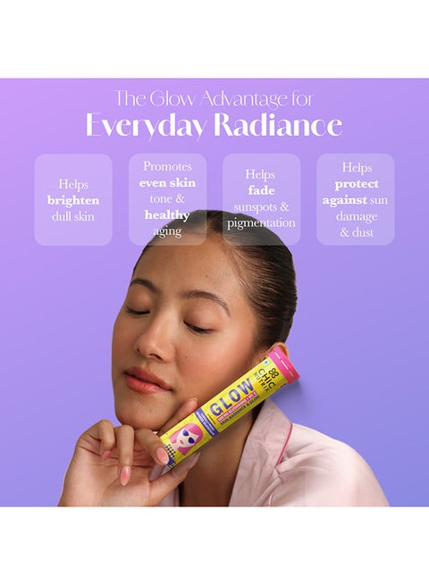 best japanese glutathione brand CHICNUTRIX Glow - Japanese Glutathione & Vit. C for skin radiance & even tone - 10 Effervescent Tablets, Blackcurrant & Lemon Flavour | Best Price KSA
