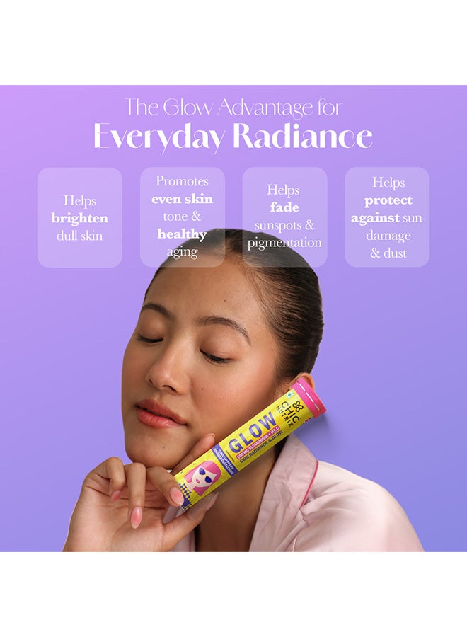 CHICNUTRIX Glow - Japanese Glutathione & Vit. C for skin radiance & even tone - 10 Effervescent Tablets, Blackcurrant & Lemon Flavour - Image 2