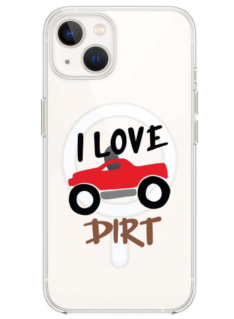 Theodor Magnetic Case for iPhone 14 6.1-inch Compatible with MagSafe Wireless Charging, Shockproof Phone Bumper Cover I love dirt copy - Image 1