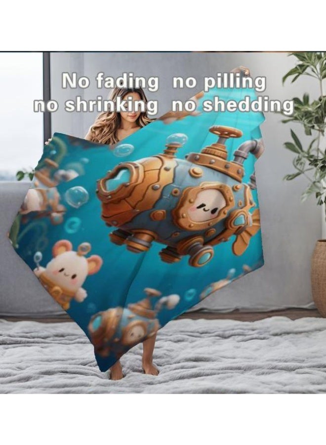 عام بطانية رقيقة من الفانيلا الكرتونية للأطفال والرضع (دافئة ومريحة، ومناسبة للنوم والألعاب) 70 سم * 100 سم - Image 2