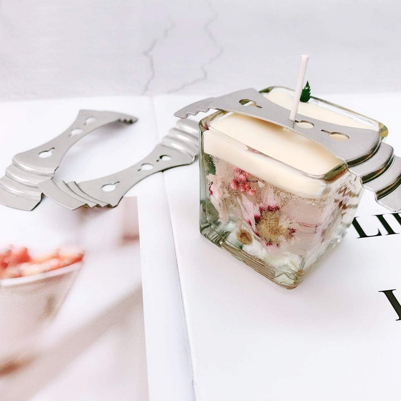 جيه زد اس مجموعة أدوات تثبيت فتائل الشموع المعدنية من JZS، 15 قطعة، حوامل فتائل الشموع المعدنية، أدوات تثبيت فتائل الشموع المطورة، حامل فتائل الشموع من الفولاذ المقاوم للصدأ الفضي لصنع الشموع - Image 4