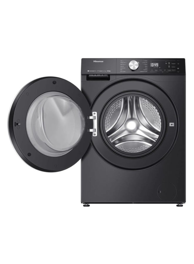 هايسنس Hisense 10.5 Kg Front Load Washing Machine, Smart Wizard, 1400 RPM, Color Premium Black Model – WF5S1045BB – 1 Year Warranty. 10.5 kg 1.75 kW WF5S1045BB GREY - Image 2