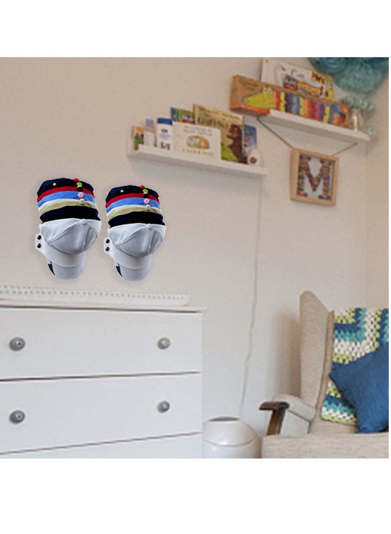Wall Mounted Hat Rack Set, 2 Pieces PU Hat Organizer for Baseball Caps, Includes Screws and Rubber Pads for Easy Installation  - Image 4