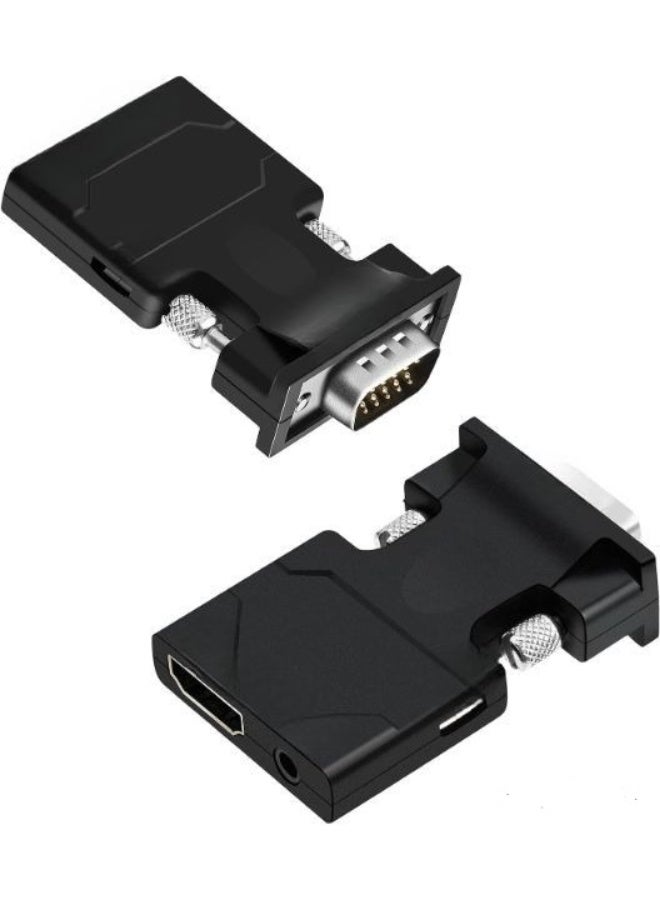 VGA to HDMI Adapter with Audio – 1080P Active Video Converter for PC, Laptop, and Projector to TV/Monitor - Image 1