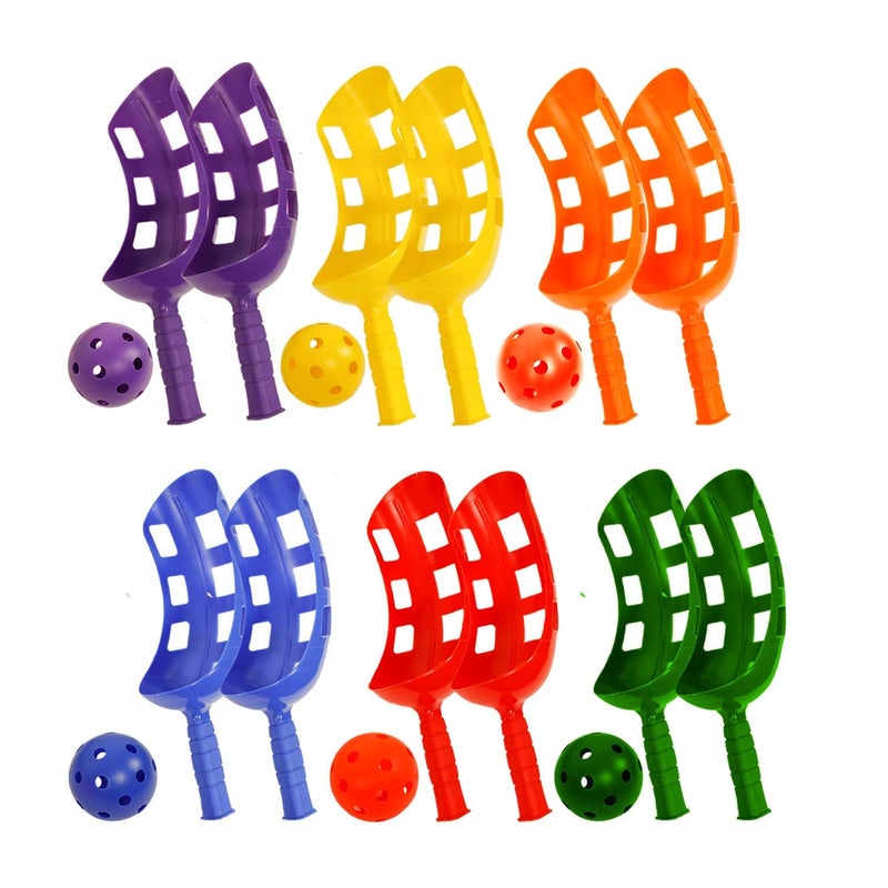 GISCO Throw and Catch Ball Game for Kids and Adults | 2 Scoops & 1 Ball | Assorted Color (Red) - Image 1