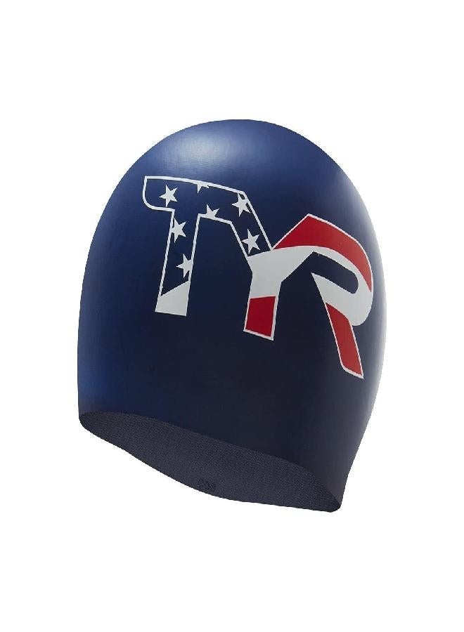 TYR Swim Cap, NAVY - Image 3