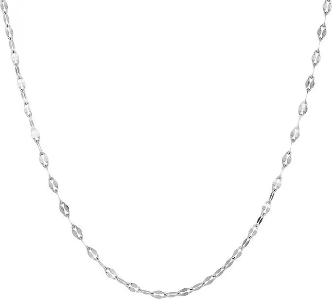 Chavin Gray 2 mm Women's Lip Model Chain Necklace EU66BY