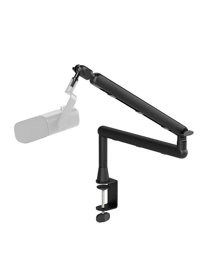 WALALLA Microphone Stand with 3/8" and 5/8" Adapters, Adjustable Microphone Boom Arm with Cable Management, Adjustable with 10cm Riser Solid , Mic Arm Desk Mount for Podcasting/Streaming/Gaming/Home Office - Image 1