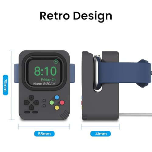 Delidigi iWatch Charger Holder Stand for Apple Watch Ultra 3 2 1, SE 3 2 1, Series 11 10 9 8 7 6 5 4 (49mm, 46mm, 45mm, 44mm, 42mm, 41mm, 40mm, 38mm), Stable Silicone Charging Dock - Image 3