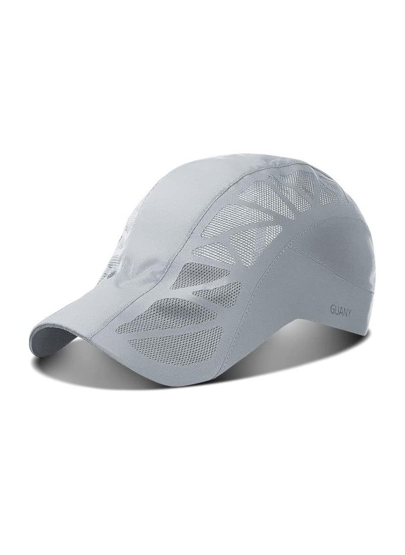 Generic Men Mesh Cap Baseball Cap, Running Hat Quick Drying Hats, Sport Breathable Caps, Solid Color Snapback Hat for Unisex (Black)  - Image 1