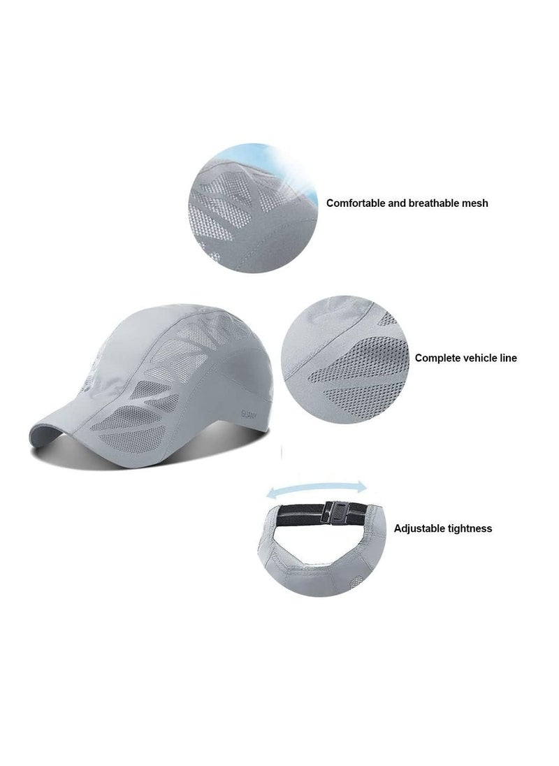 Generic Men Mesh Cap Baseball Cap, Running Hat Quick Drying Hats, Sport Breathable Caps, Solid Color Snapback Hat for Unisex (Black)  - Image 2