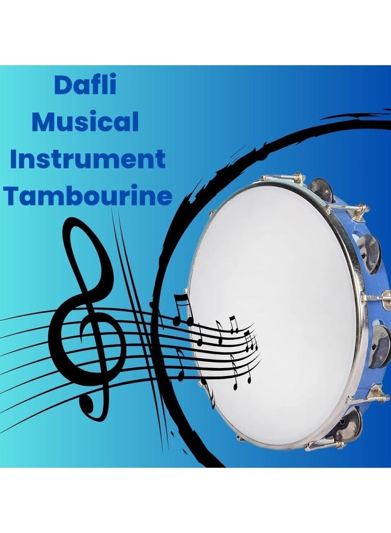 "تمبورين 10 بوصة محمول - متعدد الألوان مع أجراس معدنية، آلة إيقاع للأطفال، الحفلات والمهرجانات" - Image 3