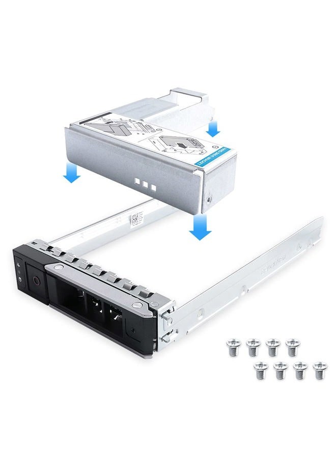 HUYUN حامل قرص صلب HDD بحجم 3.5 بوصة X7K8W 0X7K8W متوافق مع خوادم Dell PowerEdge الجيل الرابع عشر (1 قطعة حامل HDD 3.5 بوصة + قاعدة تحويل 2.5 بوصة) - Image 2