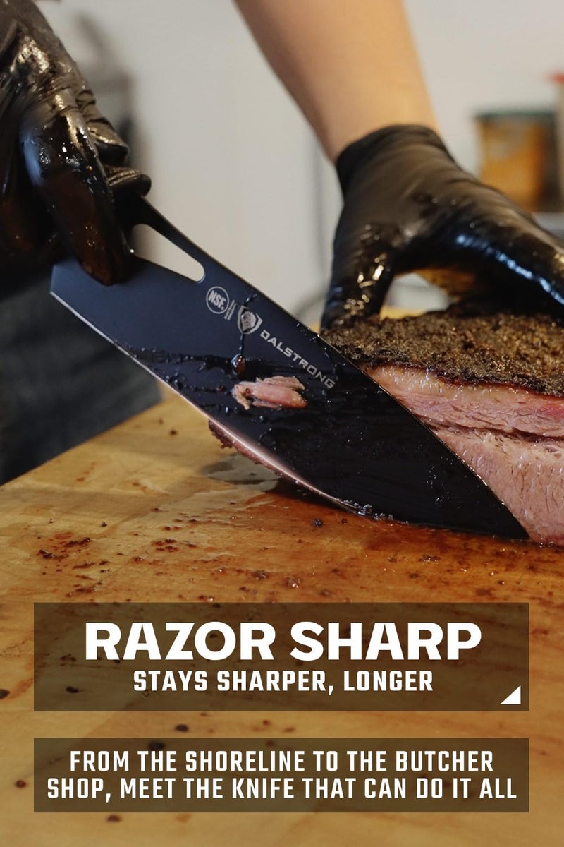 Dalstrong Chef Knife Professional - 8” - Night Shark Series - 7CR17MOV High Carbon Steel - Titanium Coated Blade - Water Outdoor & Fishing- Polypropylene Handle -w/Chef Knife Cover - NSF Certified - Image 2