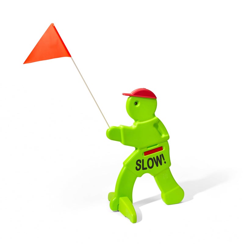 Step2 Kid Alert Street Safety Sign Kids at Play Signage for Neighborhood Safety 32Inch Tall Reflective Caution Sign with Warning Flag - Image 3