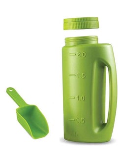 Excefore 2L Hand Held Spreader,Salt Spreader Plastic Garden Container With Scoop,Adjustable Opening Sizes,Seed Spreader Bottle for Seed, Fertiliser, Salt to Deice or Any Size Granule Complete  - Image 1