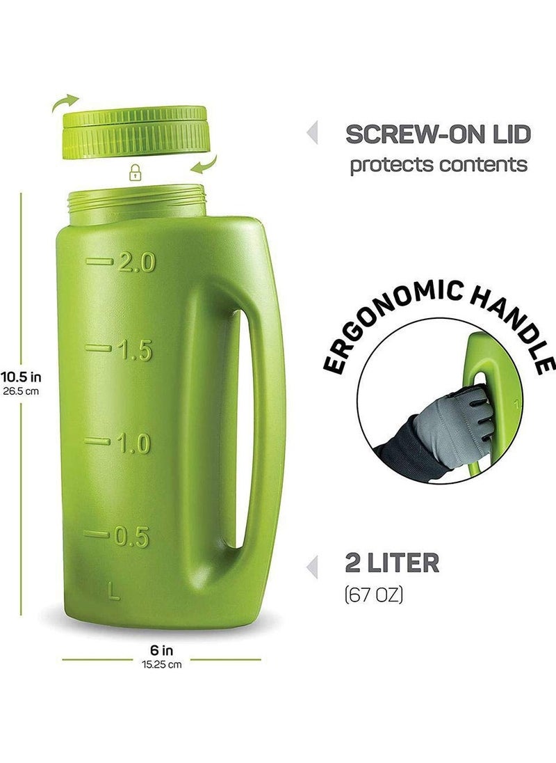 Excefore - 2L Hand Held Spreader,Salt Spreader Plastic Garden Container With Scoop,Adjustable Opening Sizes,Seed Spreader Bottle for Seed, Fertiliser, Salt to Deice or Any Size Granule Complete - Image 1