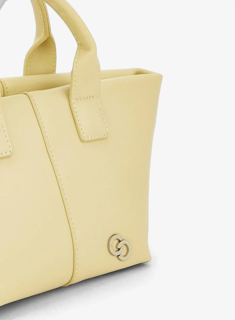 Celeste YELLOW Solid Tote Bag With Detachable Strap for Women | Best Price UAE