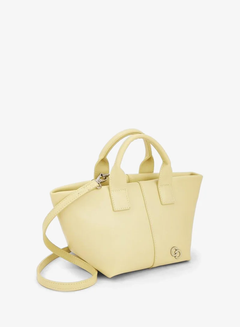 Celeste YELLOW Solid Tote Bag With Detachable Strap for Women | Best Price UAE