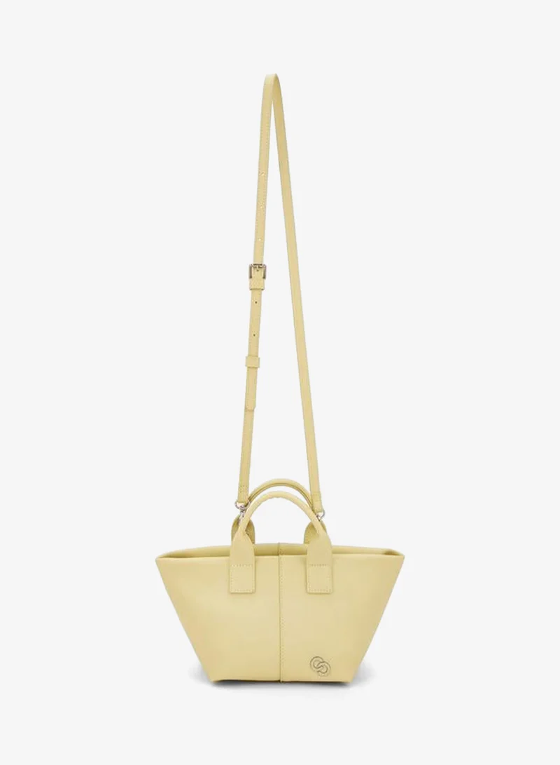 Celeste YELLOW Solid Tote Bag With Detachable Strap for Women | Best Price UAE