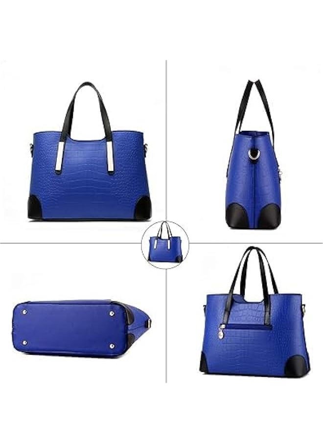 HOOKOR 2pcs Women Clacssic Tote Bag Fashion Handbag And Purses Ladies Shoulder Bag Top Handle Satchel Wallet Set  - Image 3