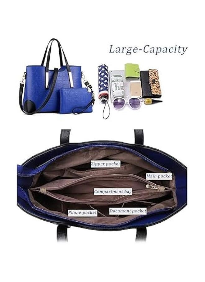 HOOKOR 2pcs Women Clacssic Tote Bag Fashion Handbag And Purses Ladies Shoulder Bag Top Handle Satchel Wallet Set  - Image 5
