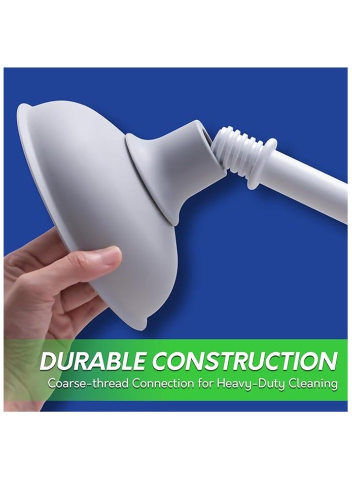 Arabest Silicone Toilet Brush Set, 2 Pack Toilet Bowl Brush and Holder with Tweezers Long Handle, Toilet Cleaner Brush for Bathroom Deep Cleaning, Elegant Toilet Scrubber Bathroom Decor Accessories (WHITE) - Image 3