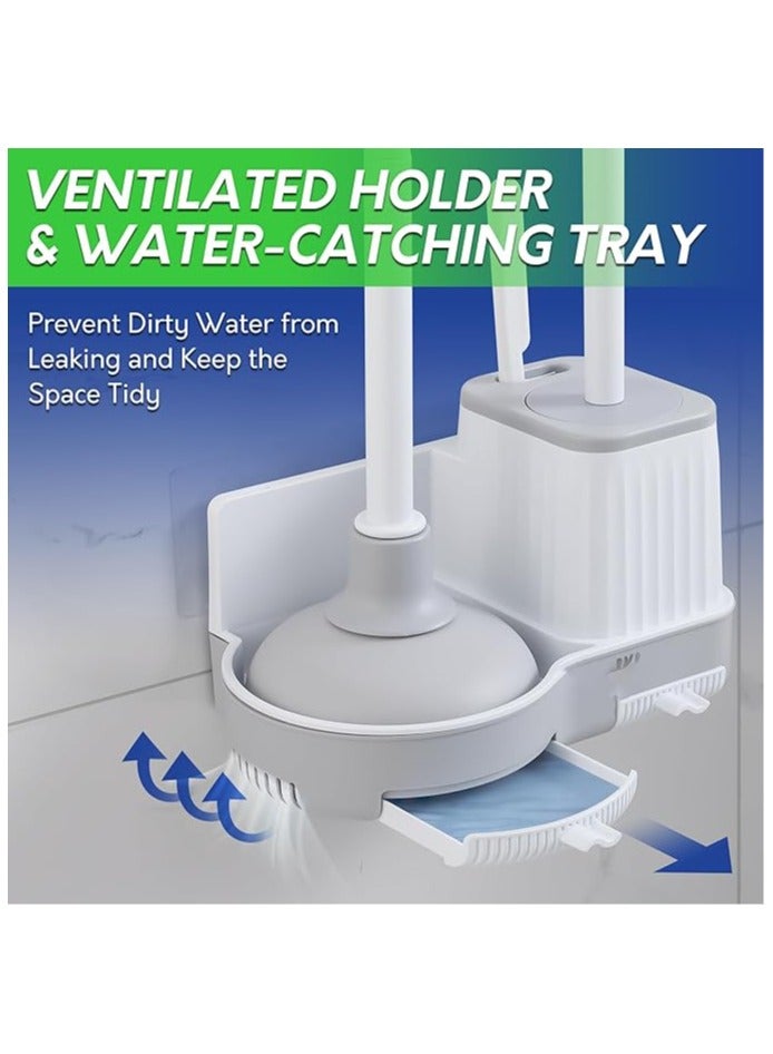 Arabest Silicone Toilet Brush Set, 2 Pack Toilet Bowl Brush and Holder with Tweezers Long Handle, Toilet Cleaner Brush for Bathroom Deep Cleaning, Elegant Toilet Scrubber Bathroom Decor Accessories (WHITE) - Image 4