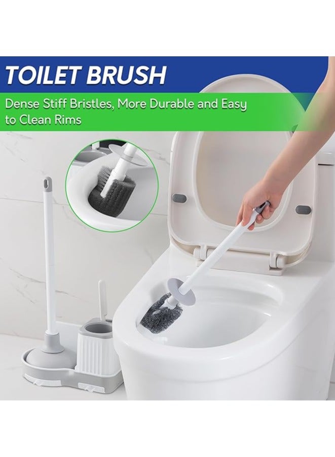Arabest Silicone Toilet Brush Set, 2 Pack Toilet Bowl Brush and Holder with Tweezers Long Handle, Toilet Cleaner Brush for Bathroom Deep Cleaning, Elegant Toilet Scrubber Bathroom Decor Accessories (WHITE) - Image 5