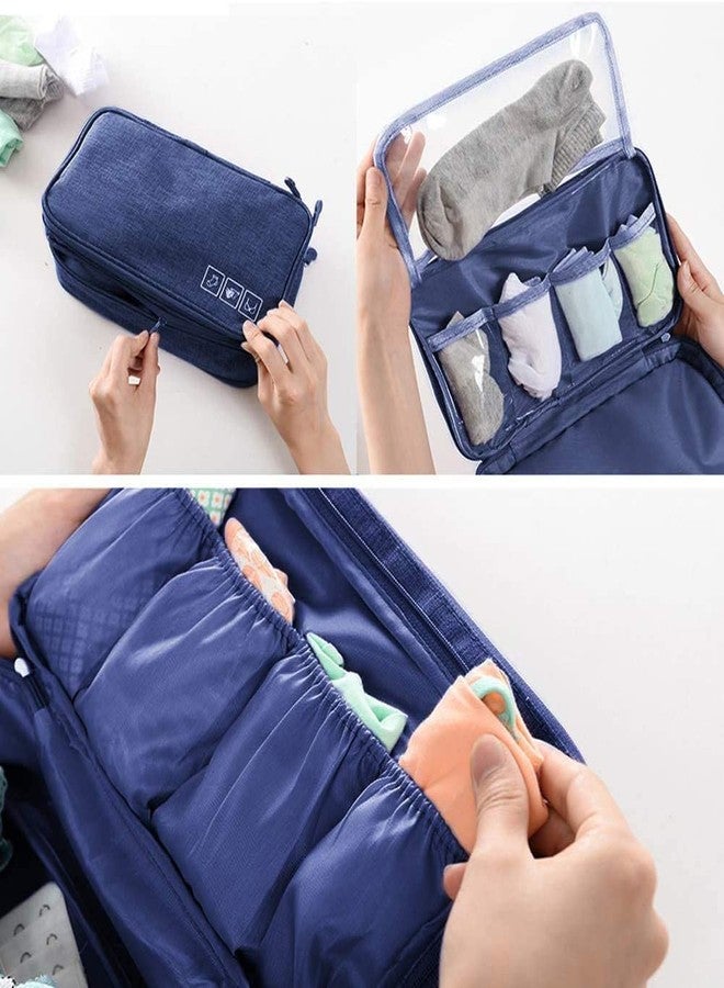 Gikvni Folding Undergarments and Innerwear Storage Case Organiser Travel Pouch Bag (Navy Blue) - Image 4