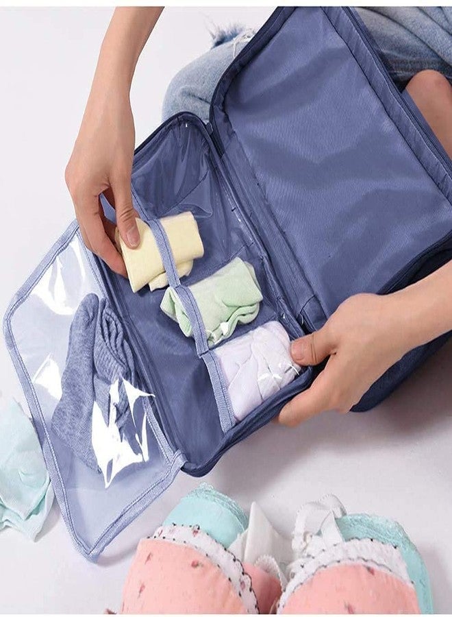 Gikvni Folding Undergarments and Innerwear Storage Case Organiser Travel Pouch Bag (Navy Blue) - Image 5
