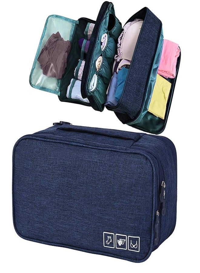 Gikvni Folding Undergarments and Innerwear Storage Case Organiser Travel Pouch Bag (Navy Blue) - Image 2