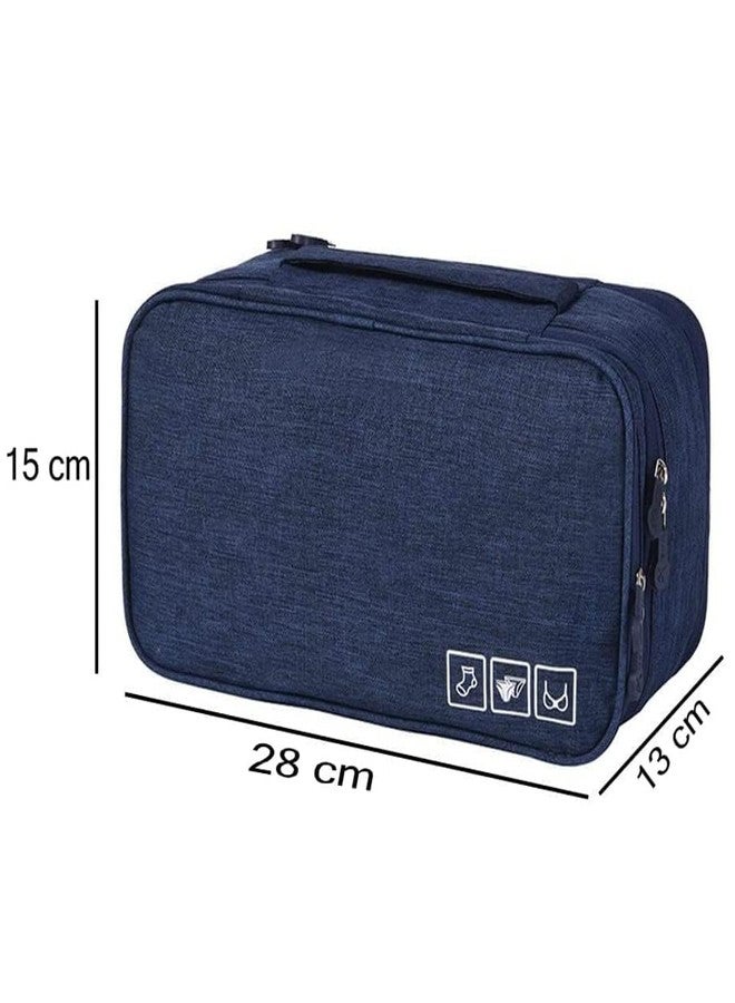 Gikvni Folding Undergarments and Innerwear Storage Case Organiser Travel Pouch Bag (Navy Blue) - Image 3