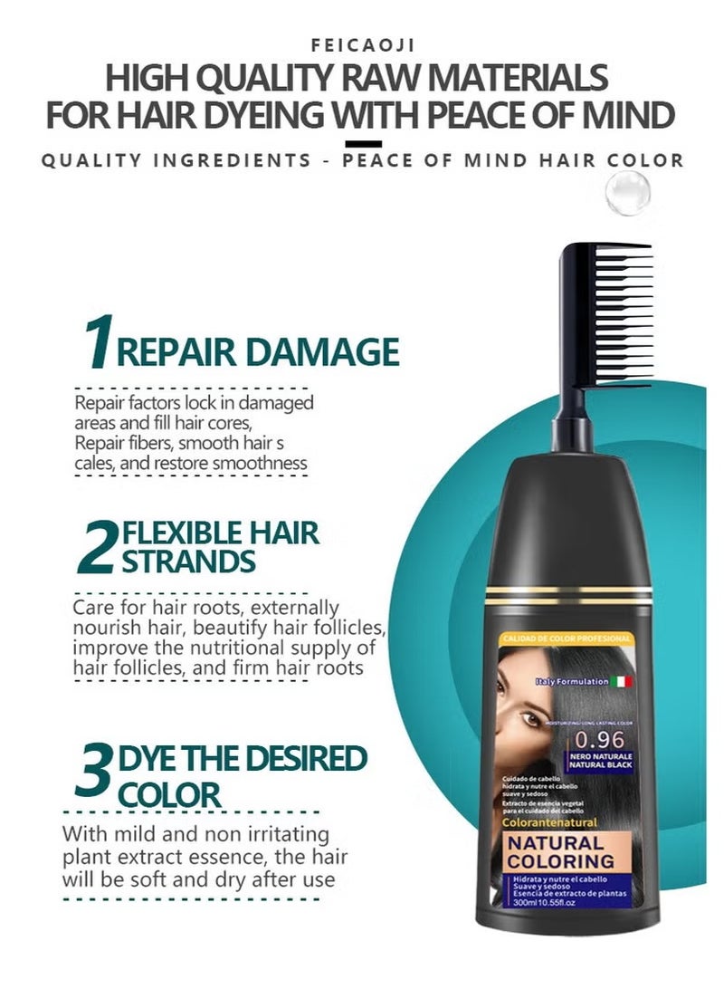 Lntegrated Comb Colorful Plant Nourishing White To Black Hair Dye (Light Brown) - Image 4